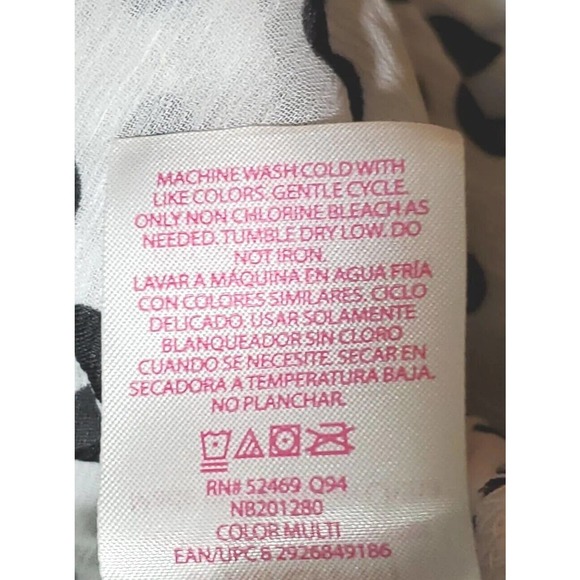 No Boundaries S/M Black White Polka Dot Striped Sheer Belted Long Robe - Picture 8 of 9